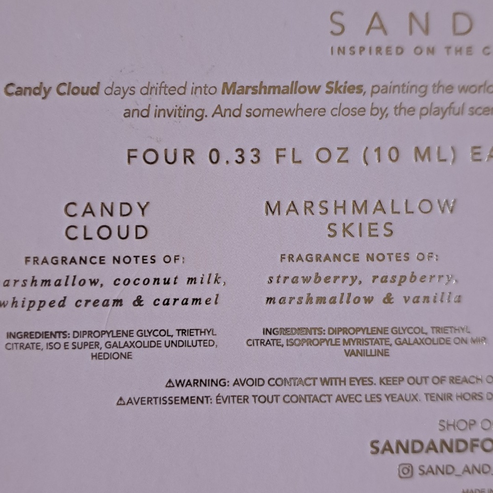 4pk SAND+FOG Candy Cloud Collection Eau de Parfum Oil - New - Picture 4 of 6